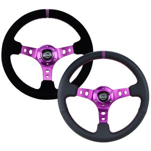 NRG Innovations Lenkrad Lila Kreuzstichnaht Lila 350mm