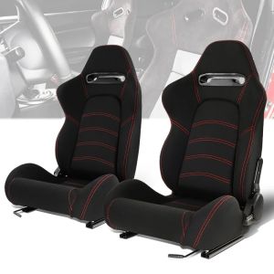 SK-Import Sitze Rote Stichnaht Verstellbar Schwarz Stoff
