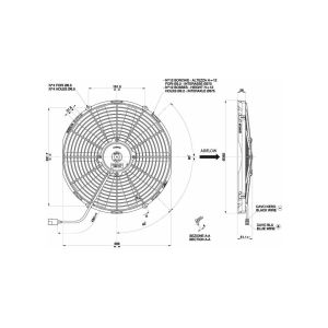 Spal Lüfter Saugen Schwarz 350mm