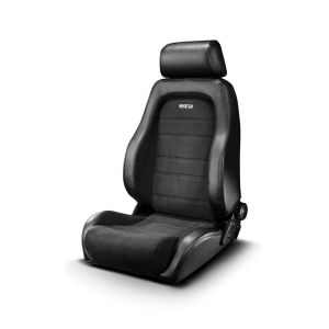 Sparco Verstellbarer Sitz GT Schwarze Kreuzstichnaht Schwarz Kunstleder