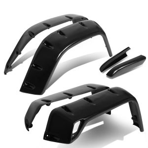 ABS Dynamics Vorne und Hinten Kotflügelverbreiterung Pocket Rivet Style Schwarz Glänzend ABS Plastik Jeep Wrangler