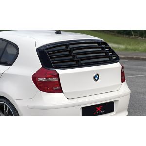 X-Form Hinten Window Louvers Schwarz Glänzend ABS Plastik BMW 1 Serie