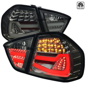 SK-Import Rückleuchten Mit Ledstrip Chrom Gehäuse Getöntes Glas BMW 3-serie Pre LCI