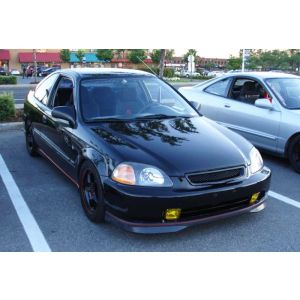 PU Design Vorne Spoilerlippe Type R Style Schwarz Polyurethan Honda Civic Pre-Facelift 1996-1998