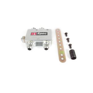 D1 Spec Ölfilter Adapter / Relocater mit Filter,82 Grad offen Silber Aluminium