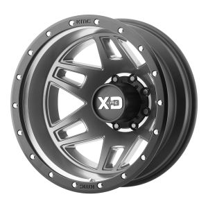 XD Wheels XD130 Machete Dually Felgen 20 Zoll 7.5J ET-152 8x165.1 Guss Matt Grey W/ Black Ring