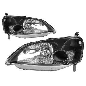 SK-Import Scheinwerfer JDM Style Manual Adjustable Schwarzes Gehäuse Honda Civic Pre Facelift