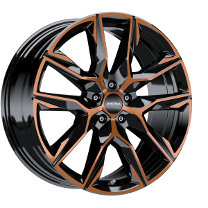 Ronal R71 Felgen 21 Zoll 9.5J ET60 5x130 Jet Black Copper Matt Front Cut