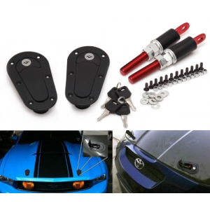 SK-Import Haubenverschlüsse mit Verschluss Schwarz ABS Plastik