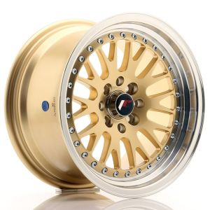 JR-Wheels JR10 Felgen 15 Zoll 8J ET15 4x100,4x114.3 Gold Machined Lip