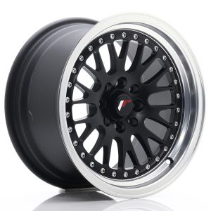 JR-Wheels JR10 Felgen 15 Zoll 8J ET20 4x100,4x108 Flat Black Machined Lip