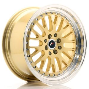 JR-Wheels JR10 Felgen 17 Zoll 8J ET35 4x100,4x114.3 Gold Machined Lip
