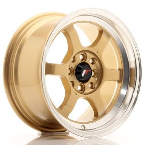 JR-Wheels JR12 Felgen 15 Zoll 7.5J ET26 4x100,4x114.3 Gold Machined Lip