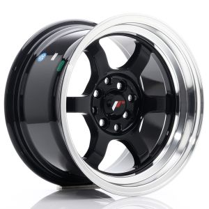 JR-Wheels JR12 Felgen 15 Zoll 8.5J ET13 4x100,4x114.3 Gloss Black Machined Lip