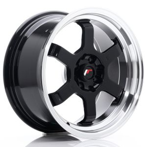 JR-Wheels JR12 Felgen 16 Zoll 8J ET15 4x100,4x114.3 Gloss Black Machined Lip