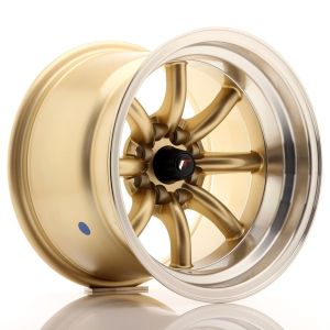 JR-Wheels JR19 Felgen 15 Zoll 10.5J ET-32 4x100,4x114.3 Gold Machined Lip