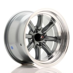 JR-Wheels JR19 Felgen 15 Zoll 9J ET-13 4x100 Gun Metal Machined Lip