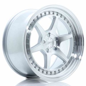 JR-Wheels JR43 Felgen 18 Zoll 9.5J ET15-35 Custom PCD Flow Form Silver Machined Face