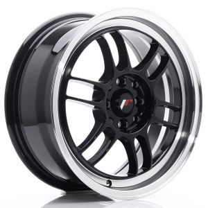 JR-Wheels JR7 Felgen 16 Zoll 7J ET38 4x100,4x114.3 Gloss Black Machined Lip