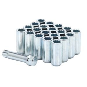 SK-Import Radmuttern Lange Stern Silber 20mm Stahl