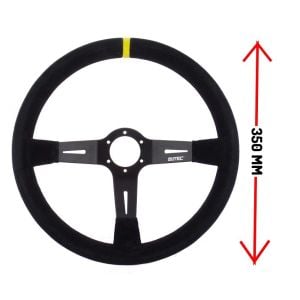 LTEC Lenkrad Racing Schwarz 350mm Wildleder