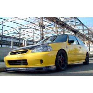 PU Design Vorne Spoilerlippe Spoon Style Schwarz Polyurethan Honda Civic Facelift 1999-2001