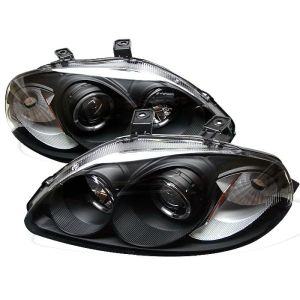 Sonar Scheinwerfer Angel Eyes Schwarzes Gehäuse Honda Civic Facelift 1999-2001