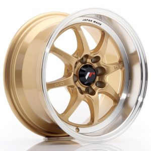 JR-Wheels TFII Felgen 15 Zoll 7.5J ET10 4x100,4x114.3 Gold Machined Lip